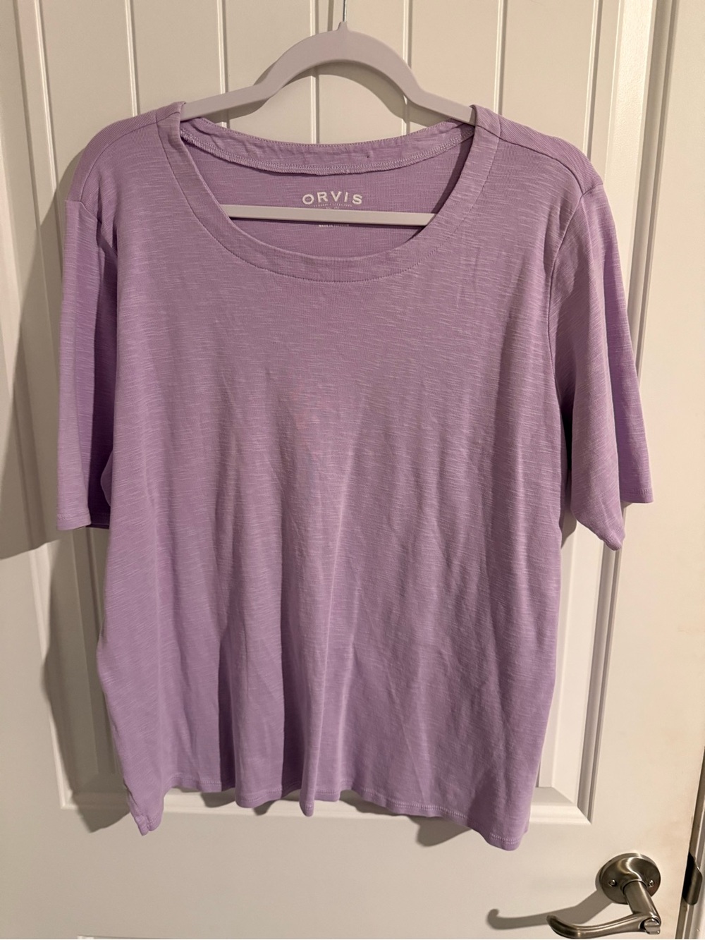 Orvis Lavender Purple Slub Knit Short-Sleeve Top — XXL